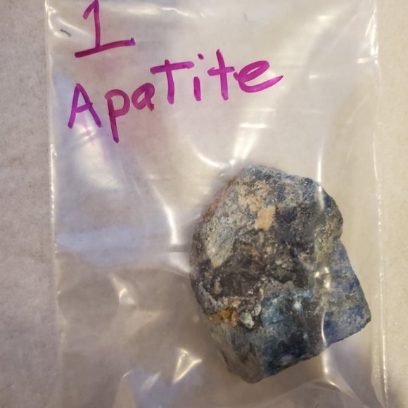 Natural Raw Apatite Crystal #1 stone more crystals in a couple corners of this 1 - Picture 3 of 12